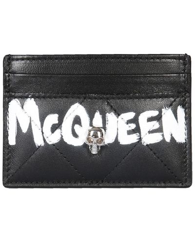 Alexander McQueen Skull Card Holder - Black