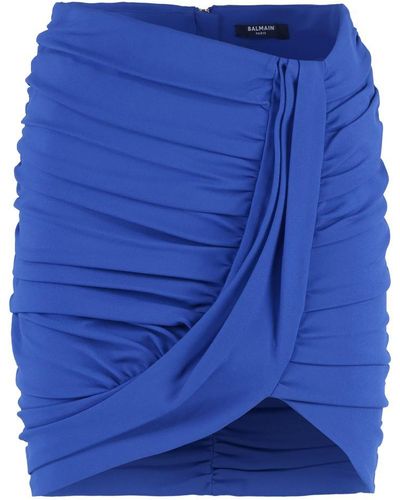 Balmain Draped Skirt - Blue