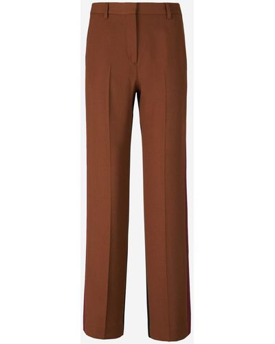 Burberry Contrast Dress Trousers - Brown