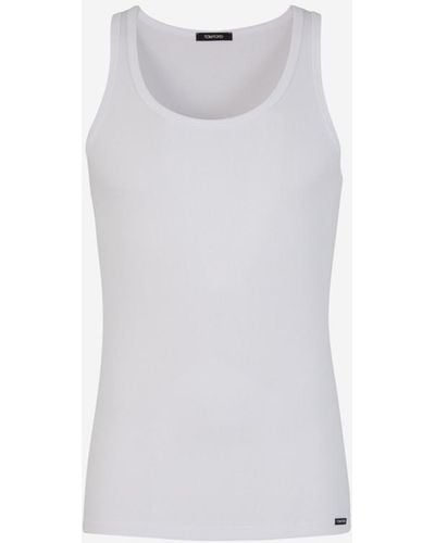 Tom Ford Plain Sleeveless T-shirt - White