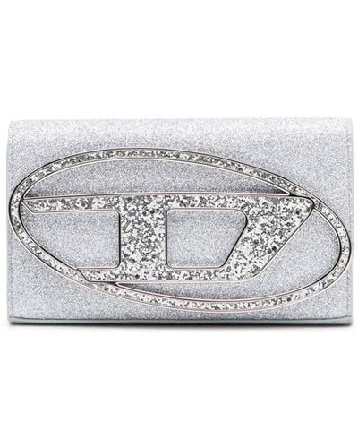 DIESEL Wallet Bag In Glitter Fabric - Gray