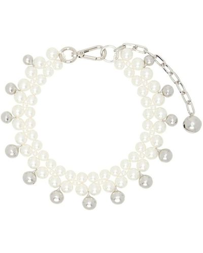 Simone Rocha Double Bell Charm And Pearl Necklace Accessories - White