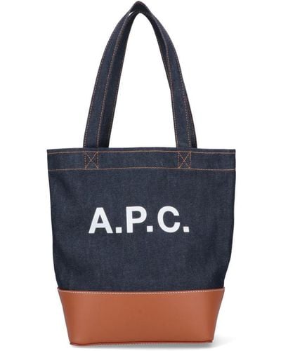 A.P.C. "axelle" Tote Bag - Blue