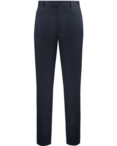 Zegna Stretch Cotton Chino Trousers - Blue