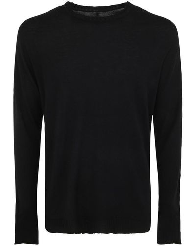 MD75 Wool Basic Crew Neck Sweater Clothing - Black