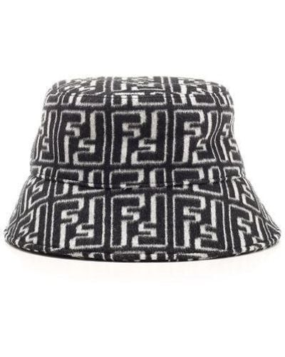Fendi Monogram Jacquard Bucket Hat - White