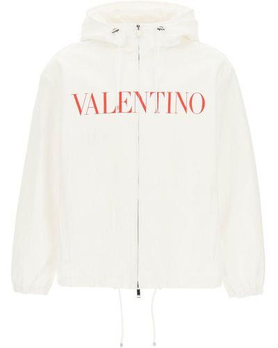 Valentino Camouwhite Print Hooded Peacoat