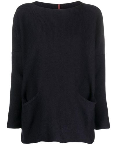 Daniela Gregis Cotton Boat Neck Sweater - Black