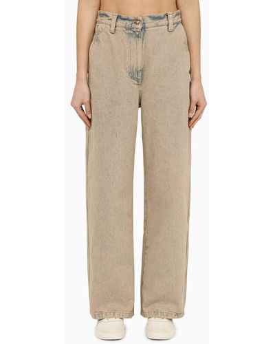 Palm Angels Wide Jeans - Natural
