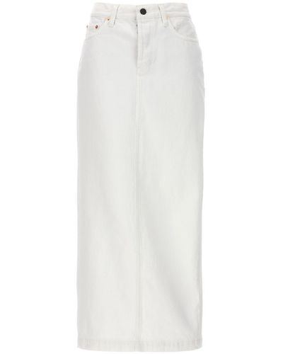 Wardrobe NYC Denim Midi Skirt - White