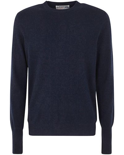 Ballantyne Cashmere Round Neck Pullover Clothing - Blue