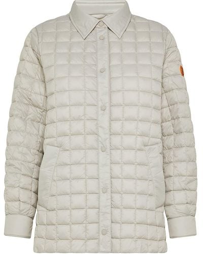 Save The Duck Ula Short Quilted Down Jacket With Pockets - White