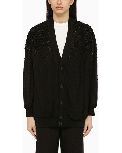 Golden Goose Boxy Cardigan With Sequins - Black