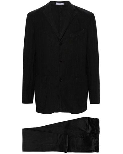 Boglioli Linen Single-breasted Suit - Black