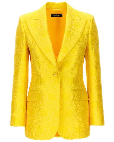Dolce & Gabbana Single-breasted Turlington Blazer Blazer And Suits - Yellow