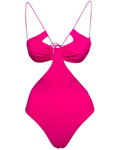 Amazuìn 'Sadie' Fuchsia Swimsuit With Cut-Out And Spaghetti Straps - Pink