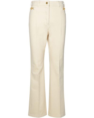 Patou Ivory Cotton Flare Jeans - Natural