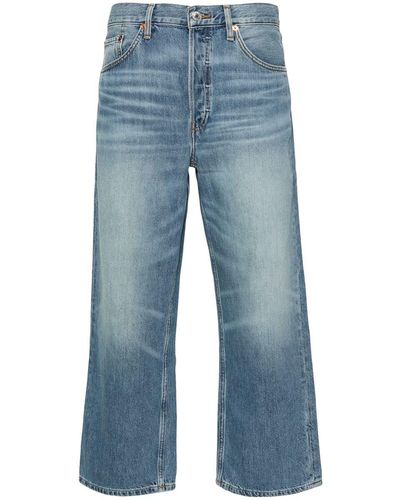 RE/DONE Mid-rise Cropped Jeans - Blue