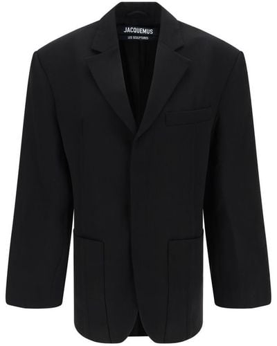 Jacquemus Virgin Wool Oversized Blazer - Black