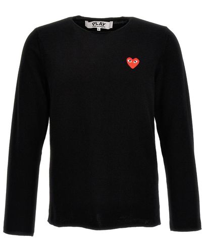 COMME DES GARÇONS PLAY Heart Sweater, Cardigans - Black