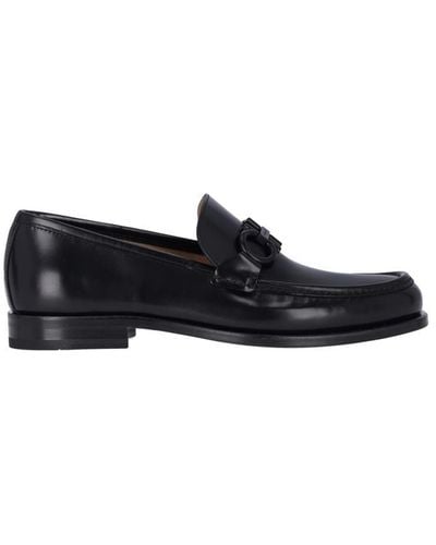Ferragamo Salvatore Role Leather Loafers - Black