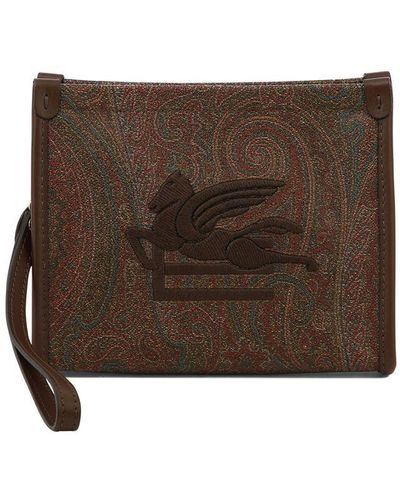 Etro "Paisley" Clutch - Brown