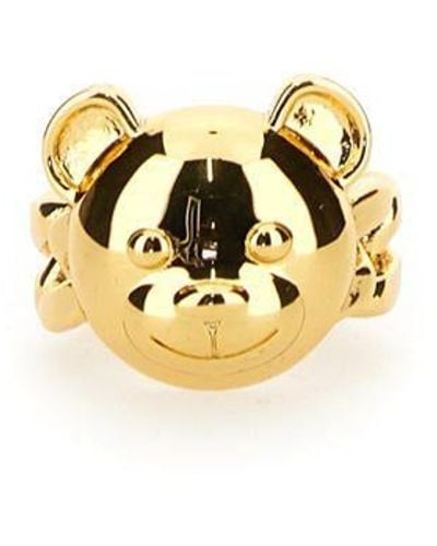 Moschino Women's Teddy Bear Ring - Metallic - Rings