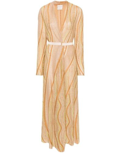 Forte Forte Forte_forte Lurex Jacquard Jersey Long Cross Dress - Natural