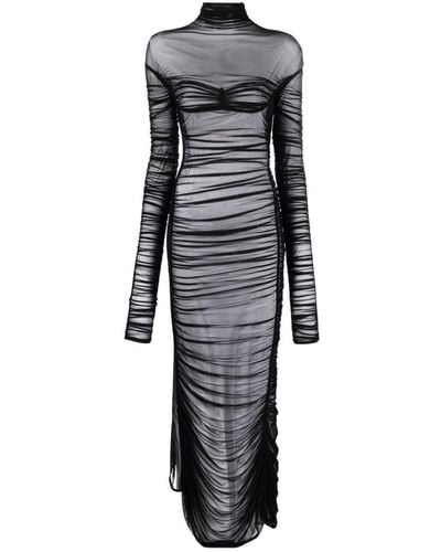 Mugler Fishnet Dress - Black