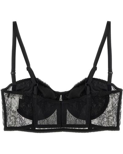 Dolce & Gabbana Lace Balcony Bra Underwear, Body - Black