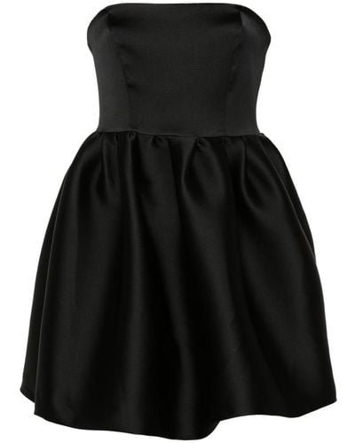 P.A.R.O.S.H. Puffbal Satin Mini Dress - Black
