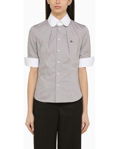 Vivienne Westwood Shirt With Logo Embroidery - Gray