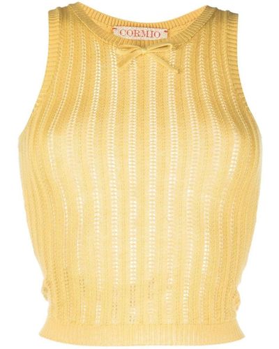 Cormio Ribbed Knitted Vest - Yellow