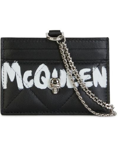 Alexander McQueen Logo Printed Quilted Cardholder - Black