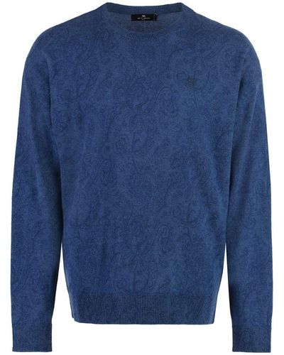 Etro Crew-neck Wool Sweater - Blue