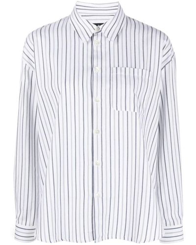 A.P.C. Striped Cotton-wool Blend Shirt - Blue