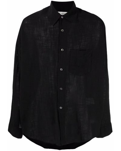 Our Legacy Long-sleeve Cotton Shirt - Black