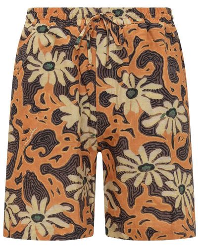Nanushka Shorts With Print - Orange