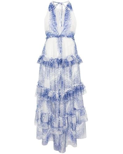 Philosophy Di Lorenzo Serafini Dress With Flounces - Blue