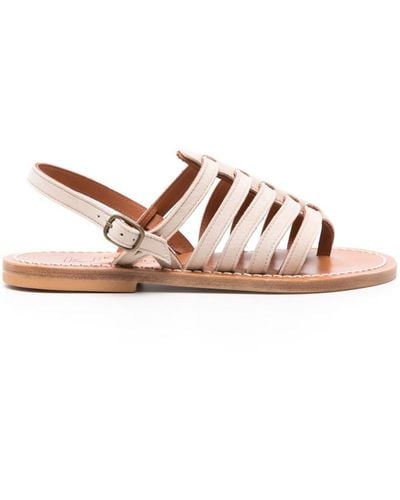K. Jacques Homere Leather Flat Sandals - Brown