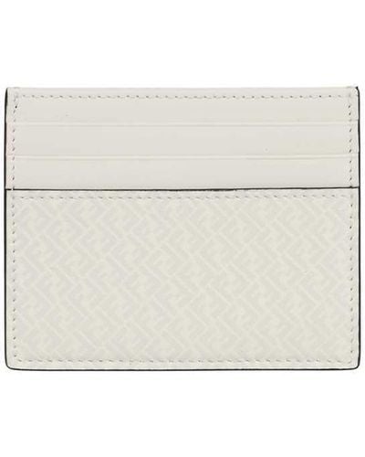 Fendi Leather Card Holder - White
