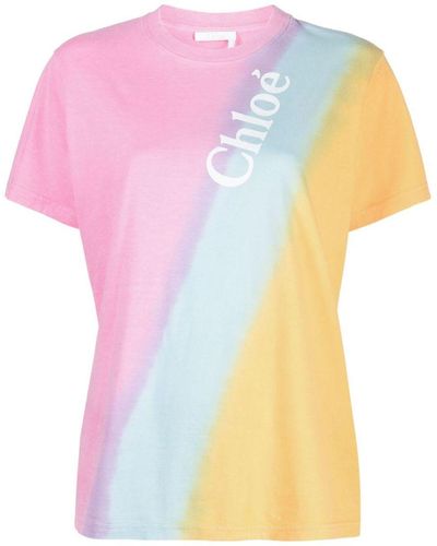 Chloé Logo Cotton T-shirt - Pink