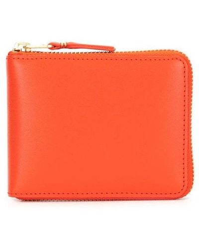 Comme des Garçons Zip-up Leather Wallet - Orange