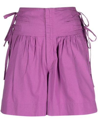Isabel Marant Lace-detail Cotton Shorts - Purple