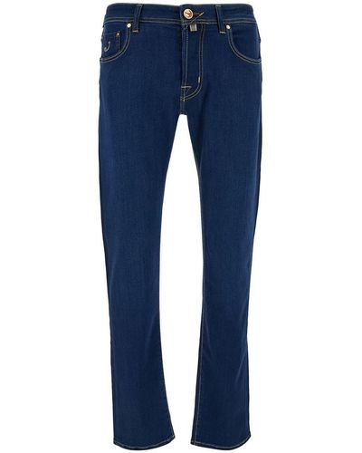Jacob Cohen Blue Slim Jeans In Mixed Cotton Man