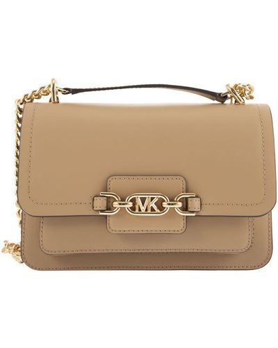 Michael Kors Heather Large Leather Cross Body Bag - Brown