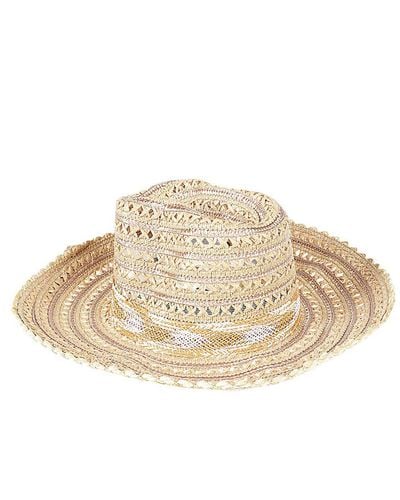 Exquisite J Raffia Sombrero Hat - Natural