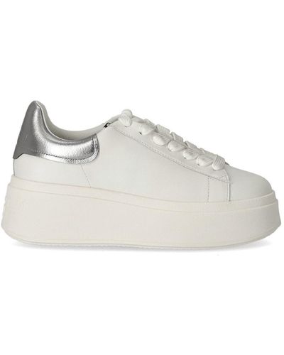 Ash Moby White Silver Trainer