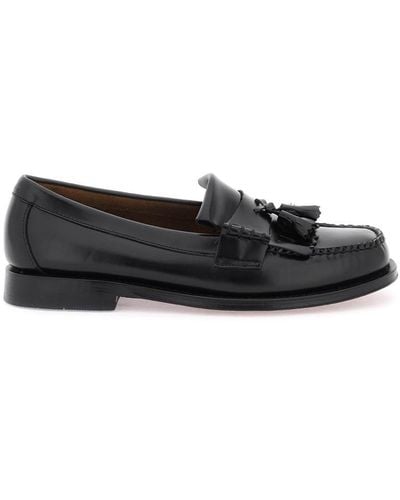 G.H. Bass & Co. Esther Kiltie Weejuns Loafers In Brushed Leather - Black