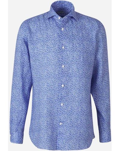 Vincenzo Di Ruggiero Floral Cotton Shirt - Blue